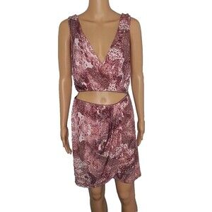 NEW Sleeveless Floral Dress Open Stomach with Zipper Beachy Women's Size 8